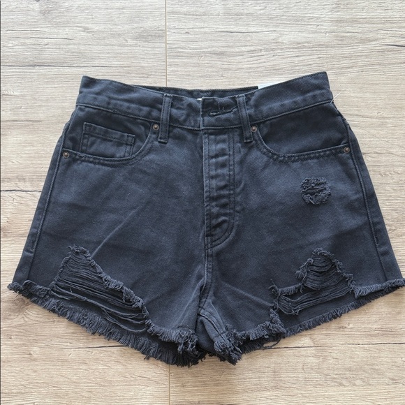 PacSun Pants - PacSun Charcoal Frayed Jean Shorts
